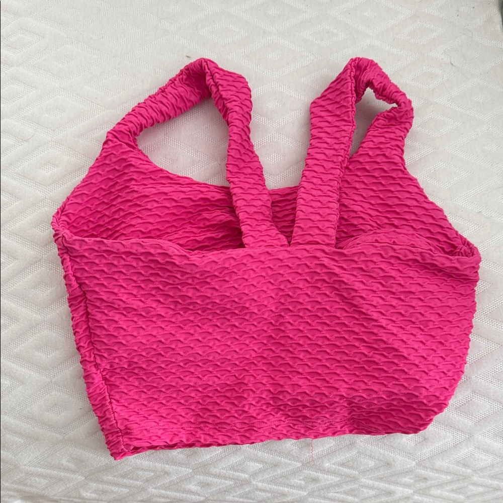 Booty by Brabants Pink Textured Crop Top - Picture 2 of 2